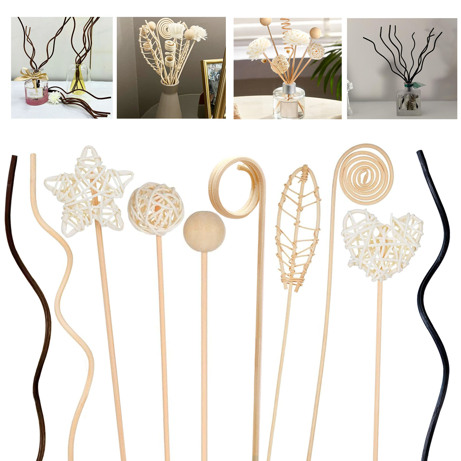 5/15Pcs Long Wavy Rattan Reed  - Home Fragrance Diffuser Refills 评论和价格
