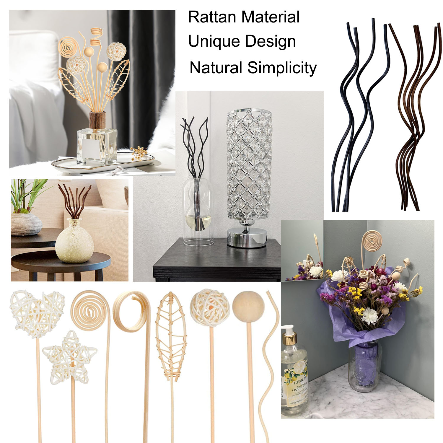 5/15Pcs Long Wavy Rattan Reed  - Home Fragrance Diffuser Refills 评论和价格