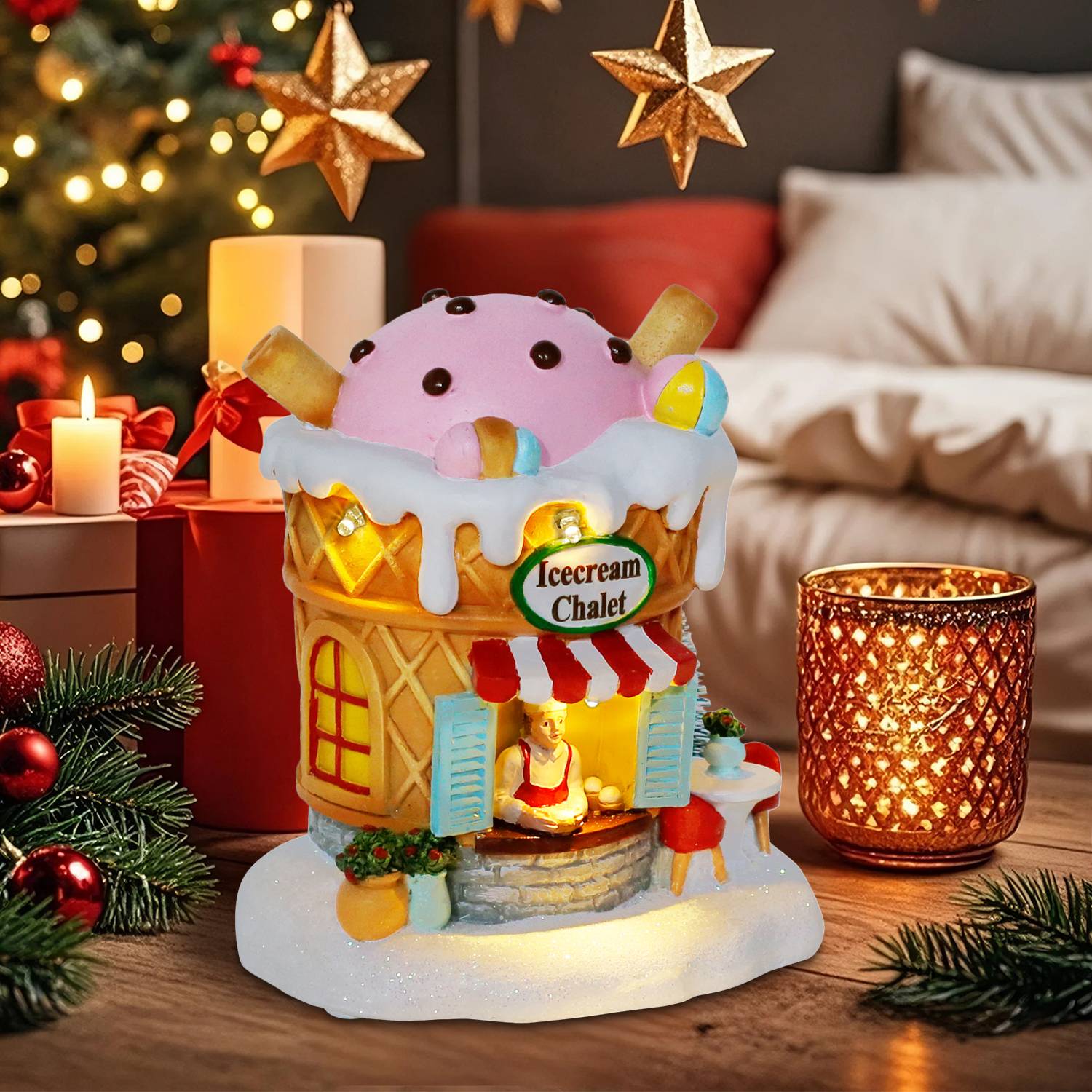 Light up Gingerbread Village H - Home Fragrance Gingerbread 评论和价格